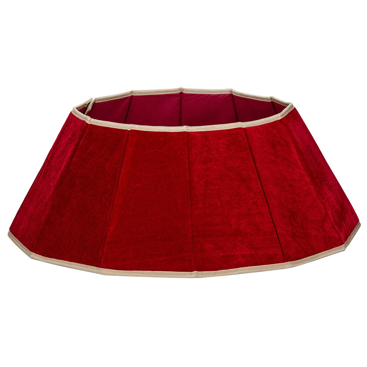 Blissun front view red velvet collar showcasing polished holiday base