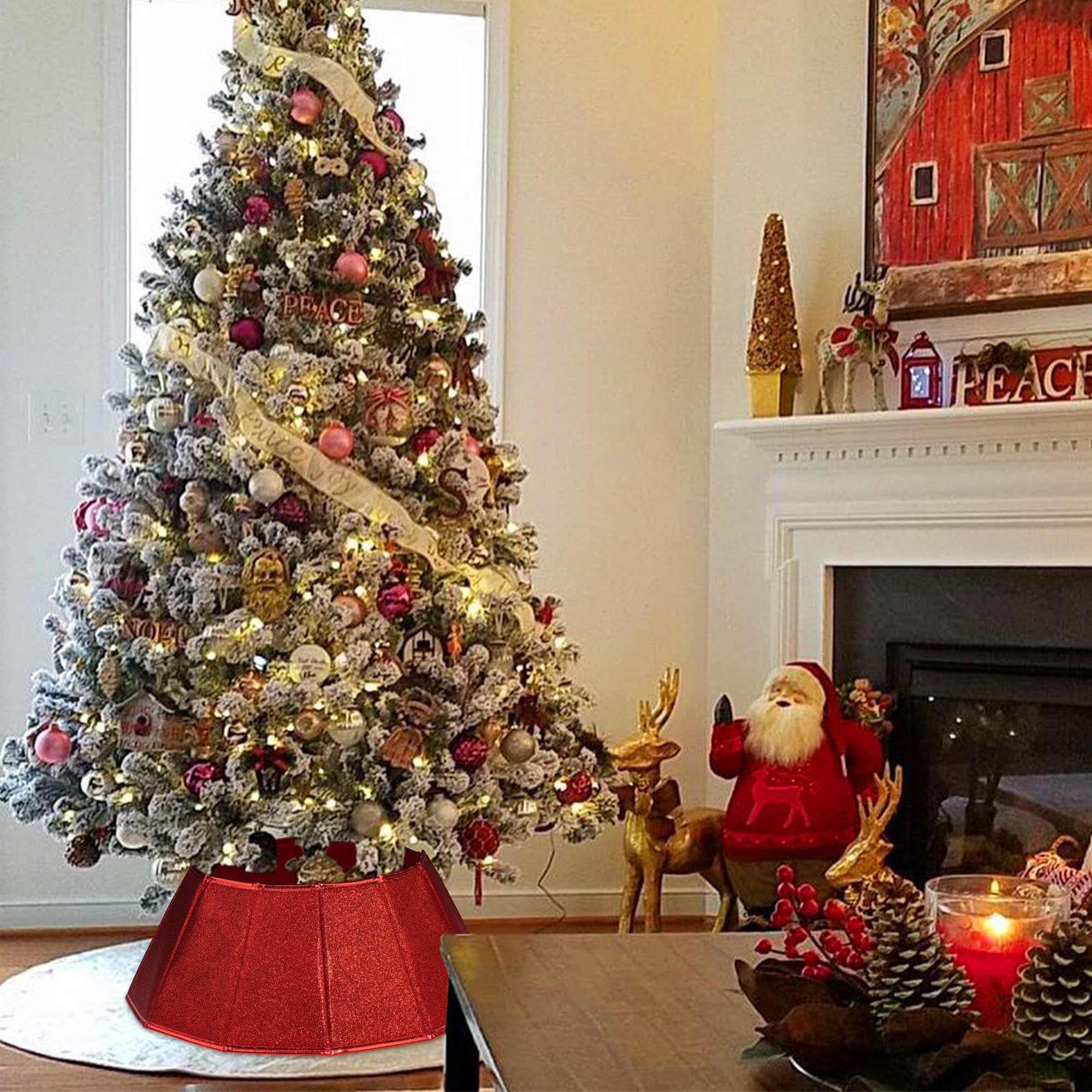 Blissun collar in living room setting showing festive look and cohesive decor benefit