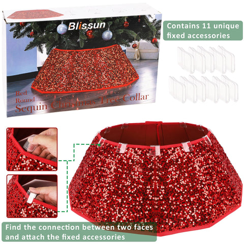 Blissun collar in use covering tree stand for clean base and child-safe appeal