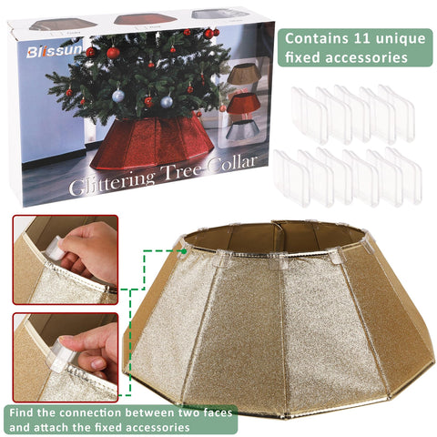 Blissun collar in use with decorated tree providing tidy, elegant base