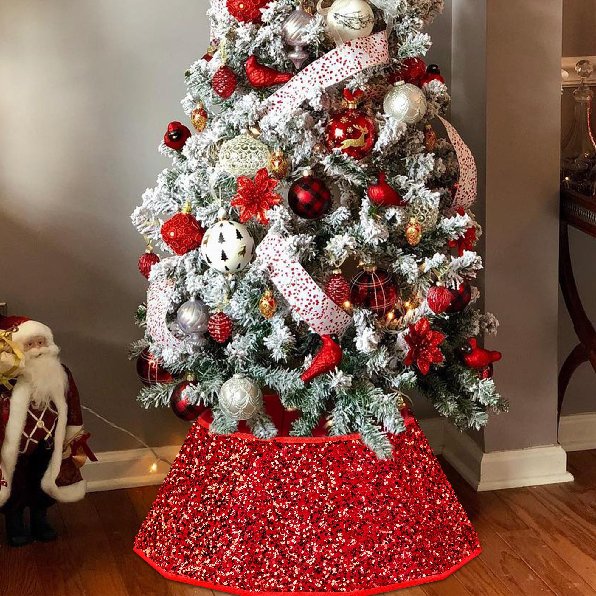 Blissun lifestyle scene in living room adding festive charm and coordinated décor