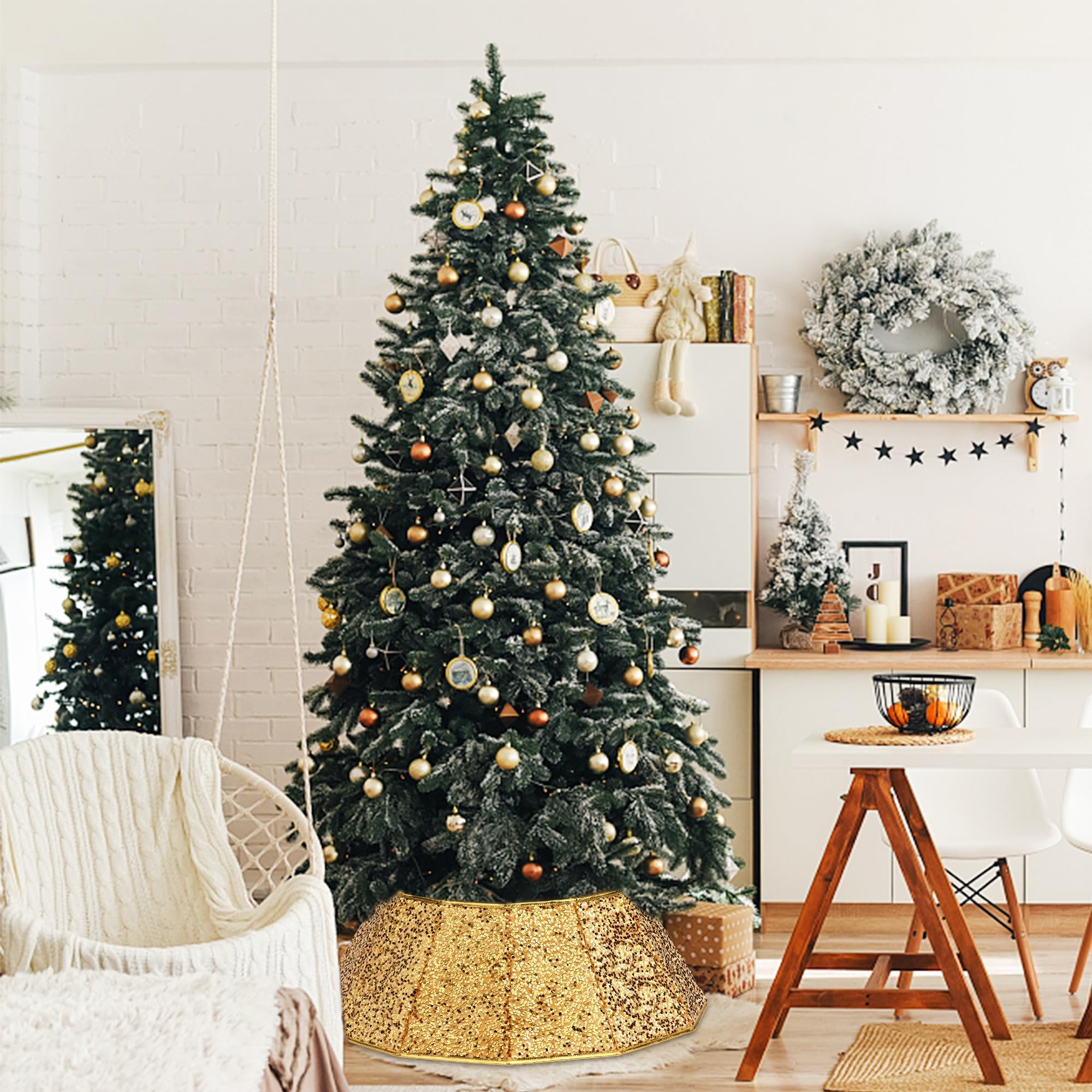 Blissun collar in living room setting enhancing holiday decor with elegance