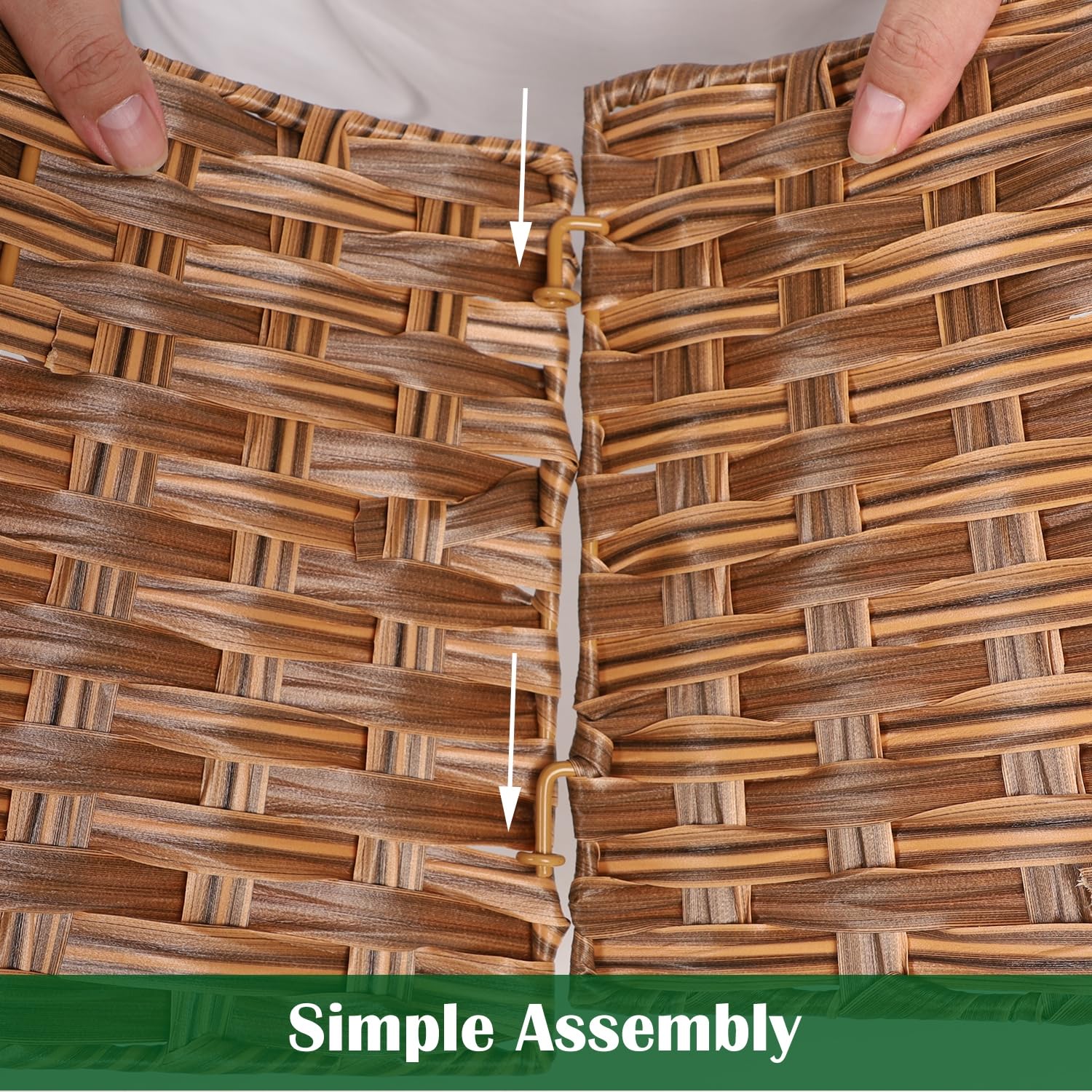 Blissun five panel assembly detail with quick-release pins for easy setup