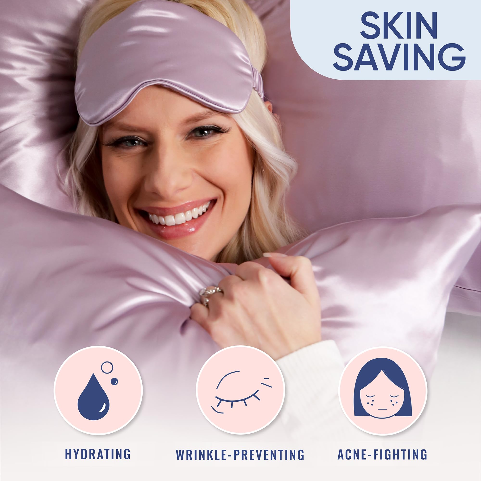 Blissy silk pillowcase on bed setting showing cooler sleep comfort