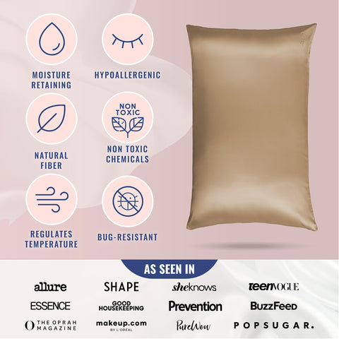 Blissy size comparison pillows showing Standard, Queen, and King fit