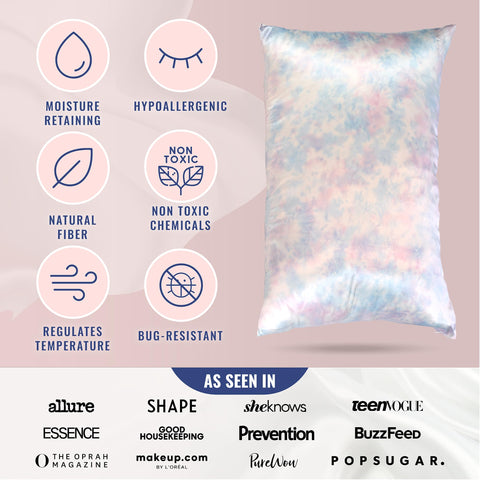 Blissy pillow size comparison stack showing standard to king, helps choose correct fit