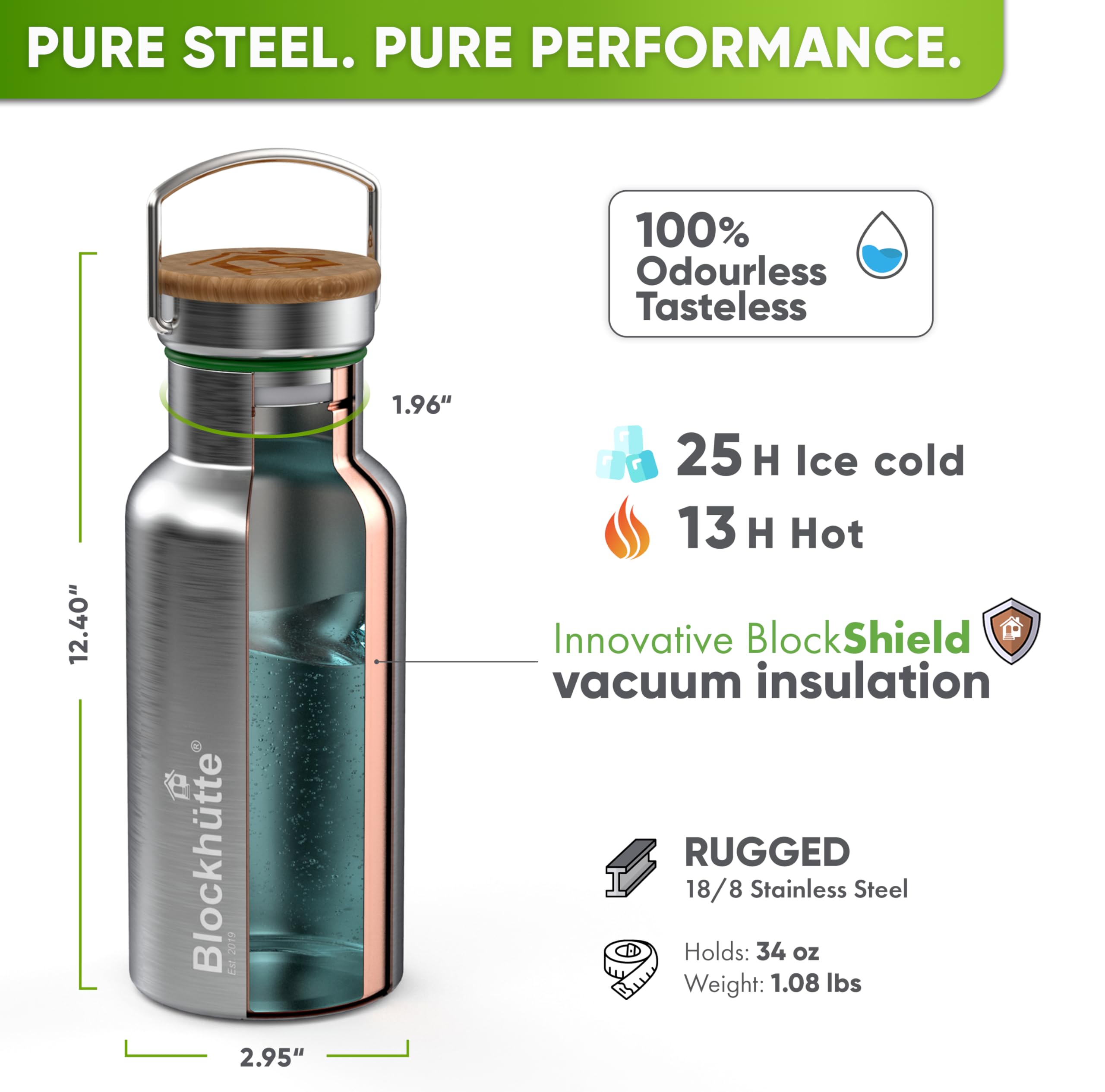Blockhütte stainless interior detail highlighting smooth, flavor-safe surface