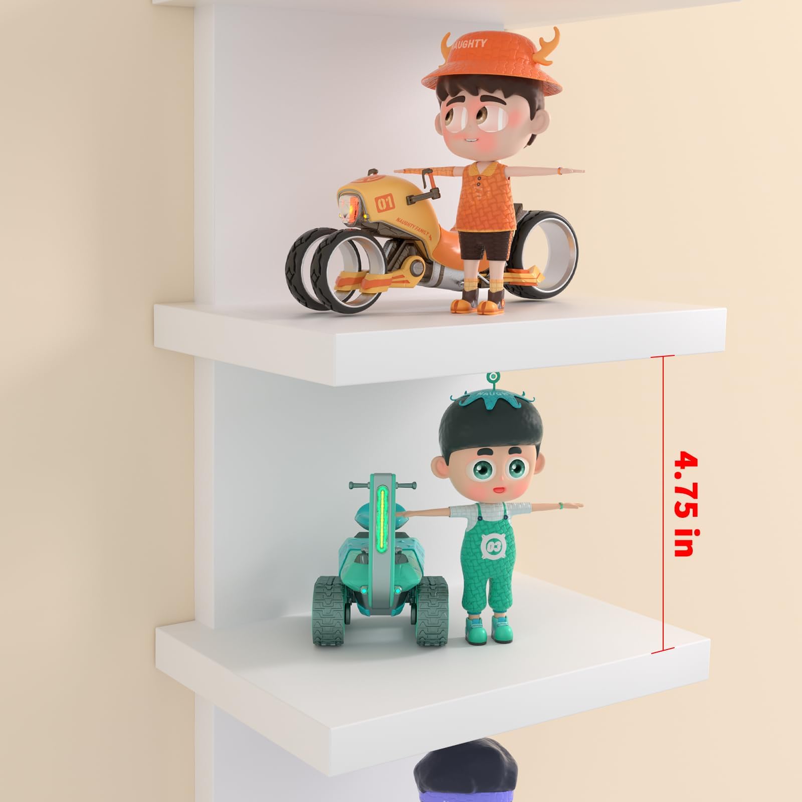 Bloddream shelves styled with potted succulents showing decorative display potential