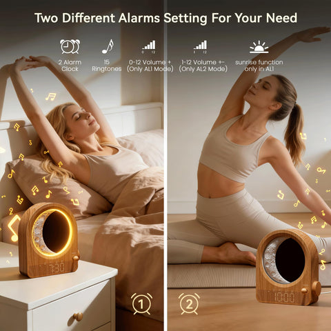 blonbar in bedroom setting providing gentle sunrise simulation and mood lighting