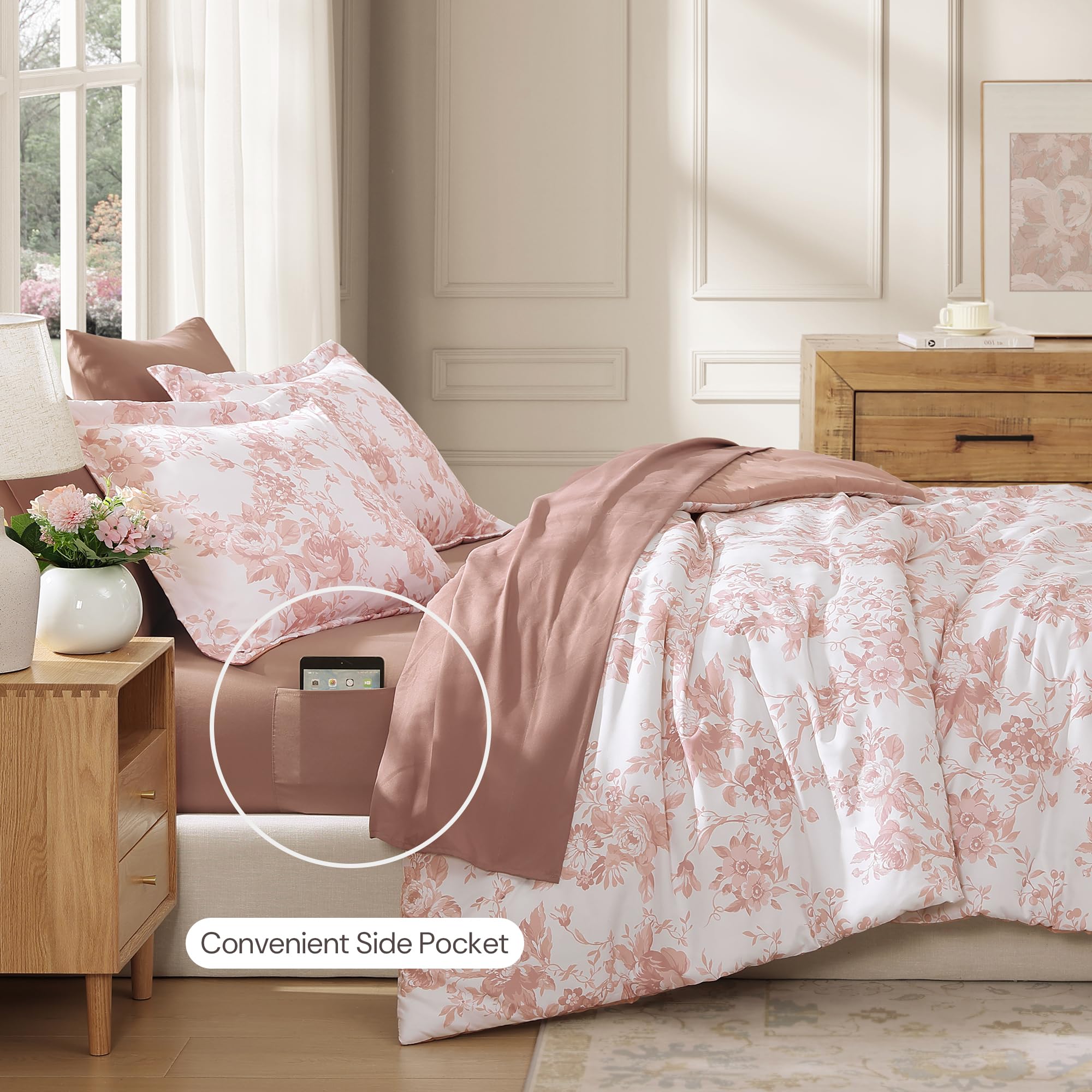 BLOOMHAVEN detailed shot of comforter edge quilting for durable finish