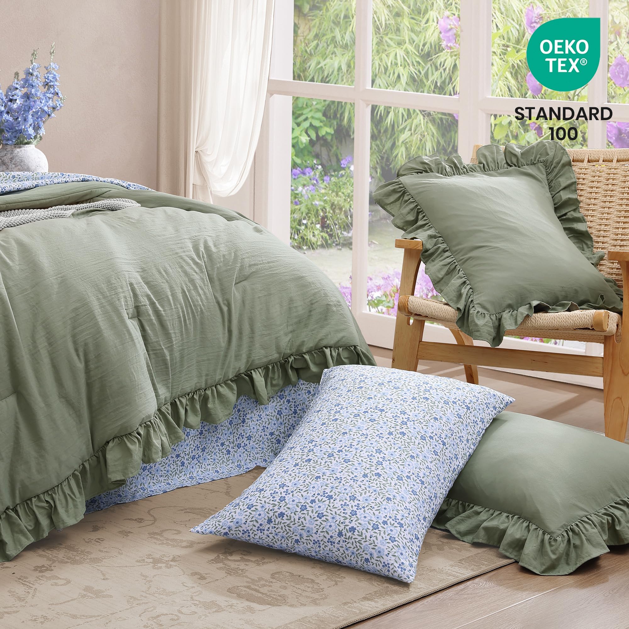 BLOOMHAVEN fitted sheet stretched on mattress to show deep pocket fit and secure hold