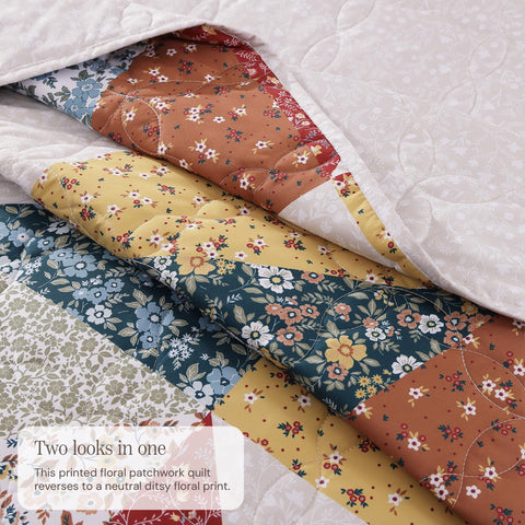 BLOOMHAVEN close-up of pillow shams showing stitch detail and coordinated look