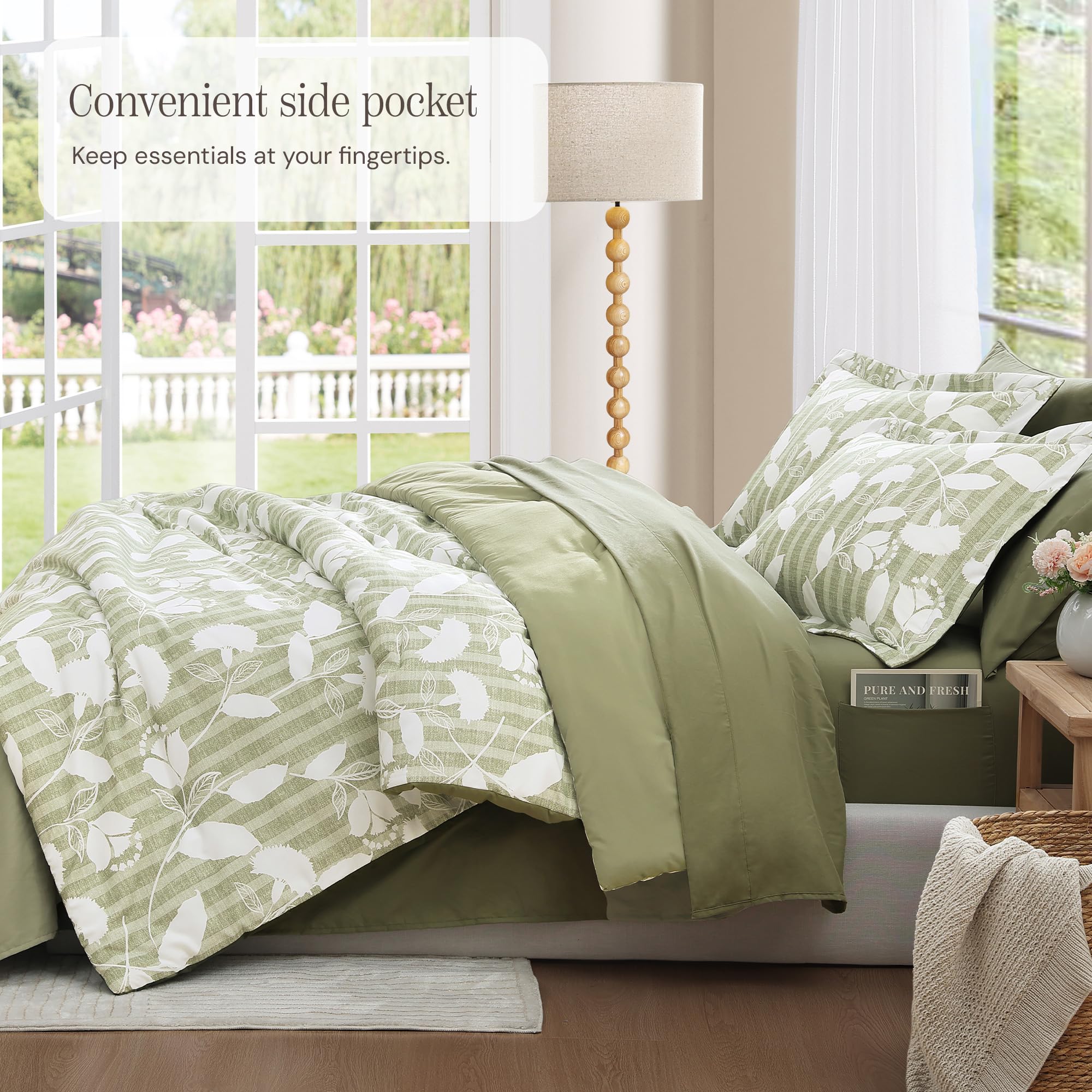 BLOOMHAVEN vacuum-packed comforter in shipping compression bag for compact delivery and easy unpacking