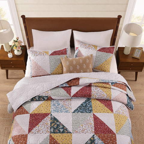 BLOOMHAVEN queen-size spread on bed showing full coverage and fit
