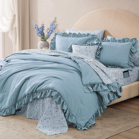 BLOOMHAVEN close-up of ruffle edge emphasizing decorative texture and refined look benefit