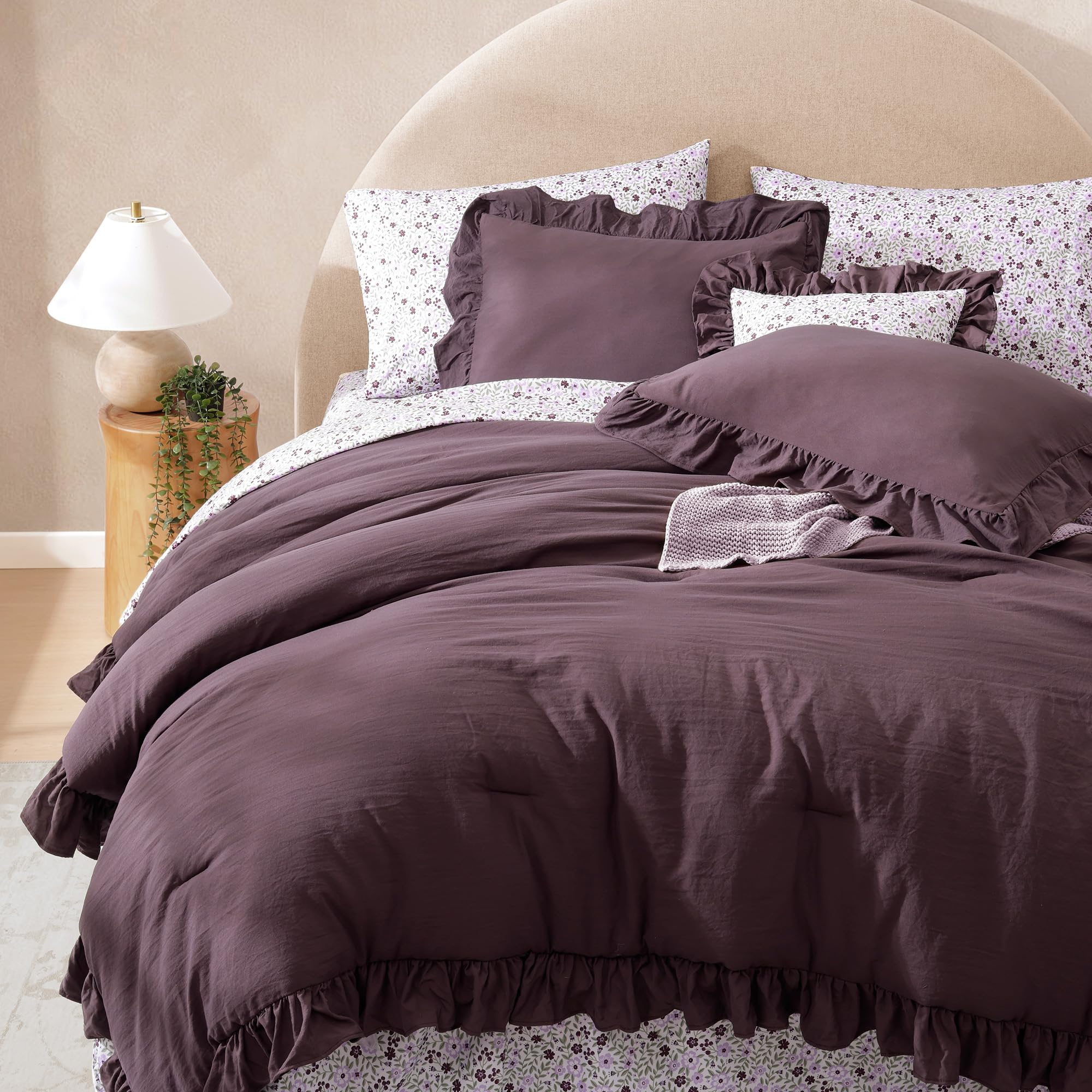 BLOOMHAVEN shams and pillowcases detail for matching layered pillow styling