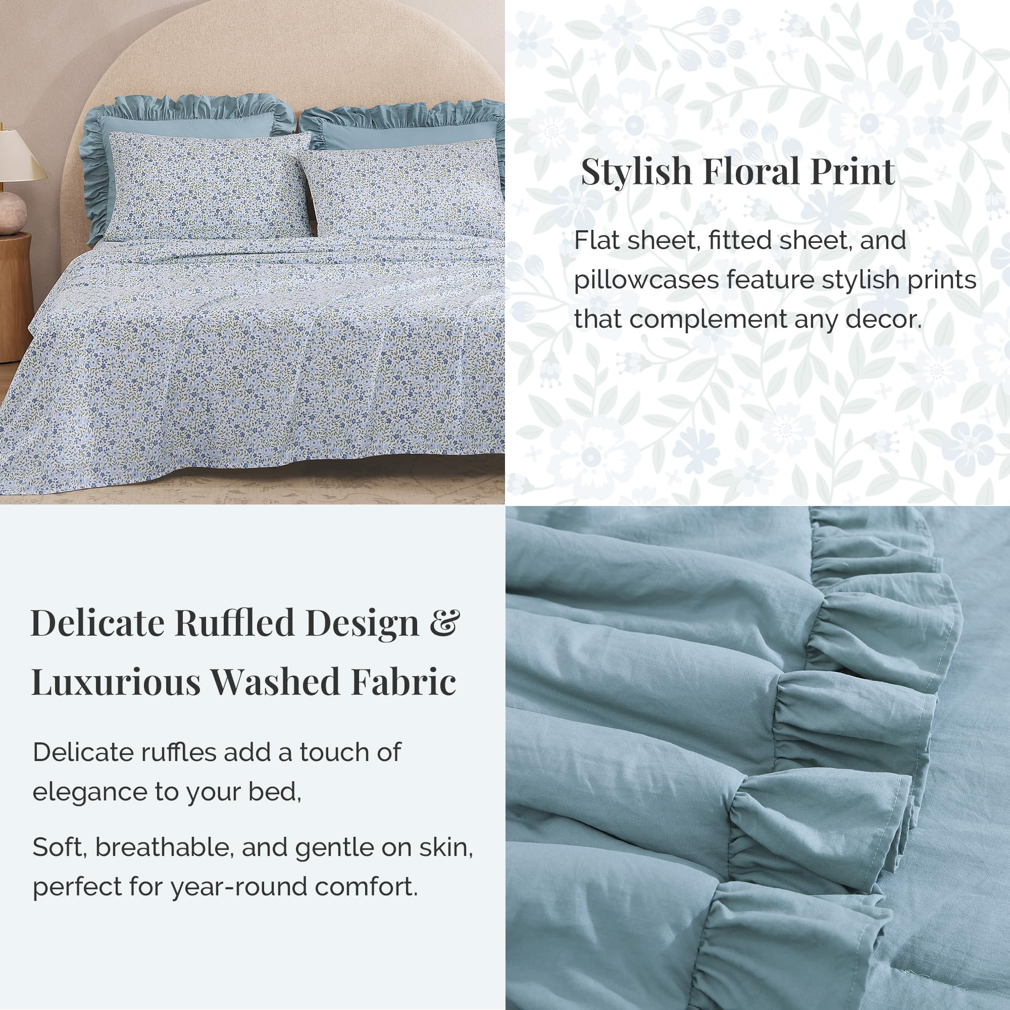 BLOOMHAVEN microfiber texture closeup showing soft weave and durable hand-feel benefit