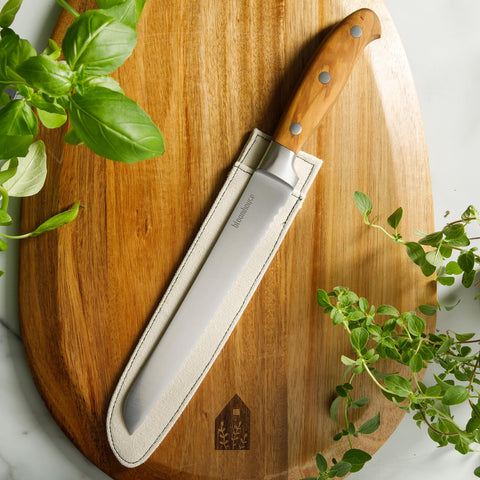 bloomhouse close-up of serrated German steel blade showing sharp teeth and durability