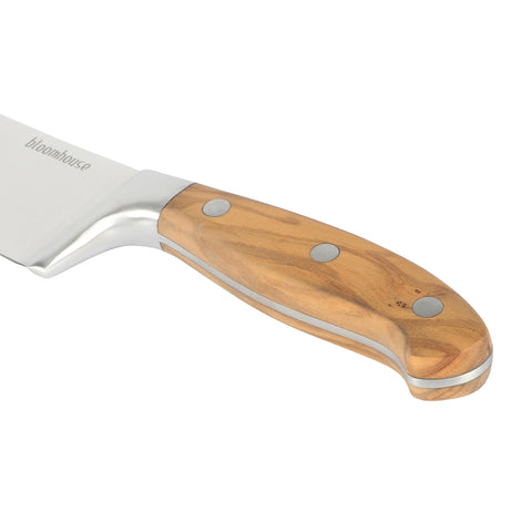 bloomhouse knife size comparison on cutting board for scale and versatility