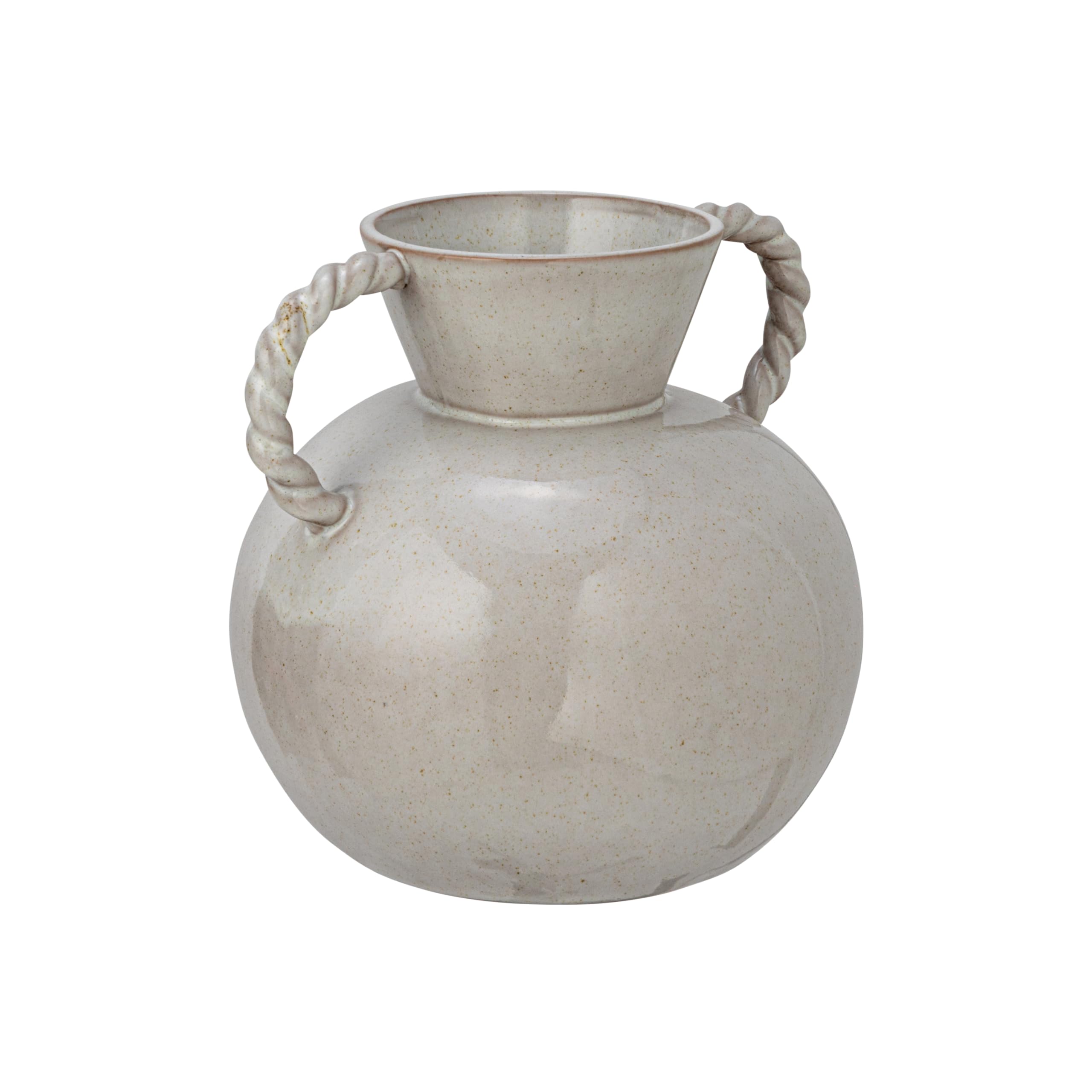 Bloomingville front view of cream vase showing silhouette and balance