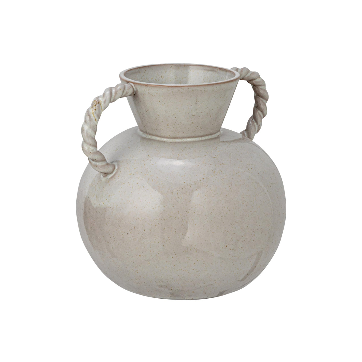 Bloomingville front view of cream vase showing silhouette and balance