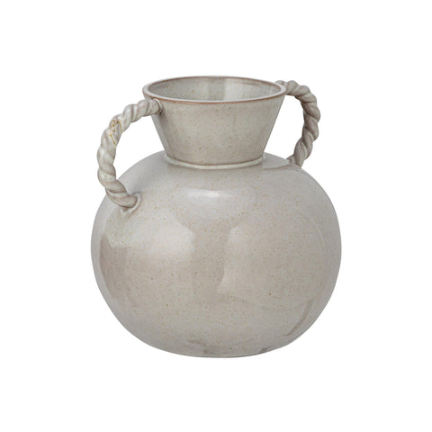 Bloomingville front view of cream vase showing silhouette and balance