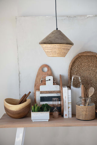 Bloomingville on shelf vignette with decor, shows cohesive styling potential