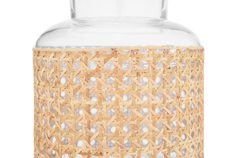 Bloomingville vase lit with mini LED lights, creates warm shelf ambiance