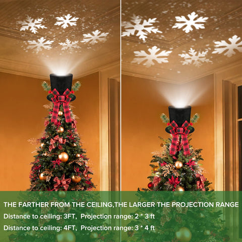 BLOOMWIN projector casting snowflake lights on ceiling creating cozy ambient motion