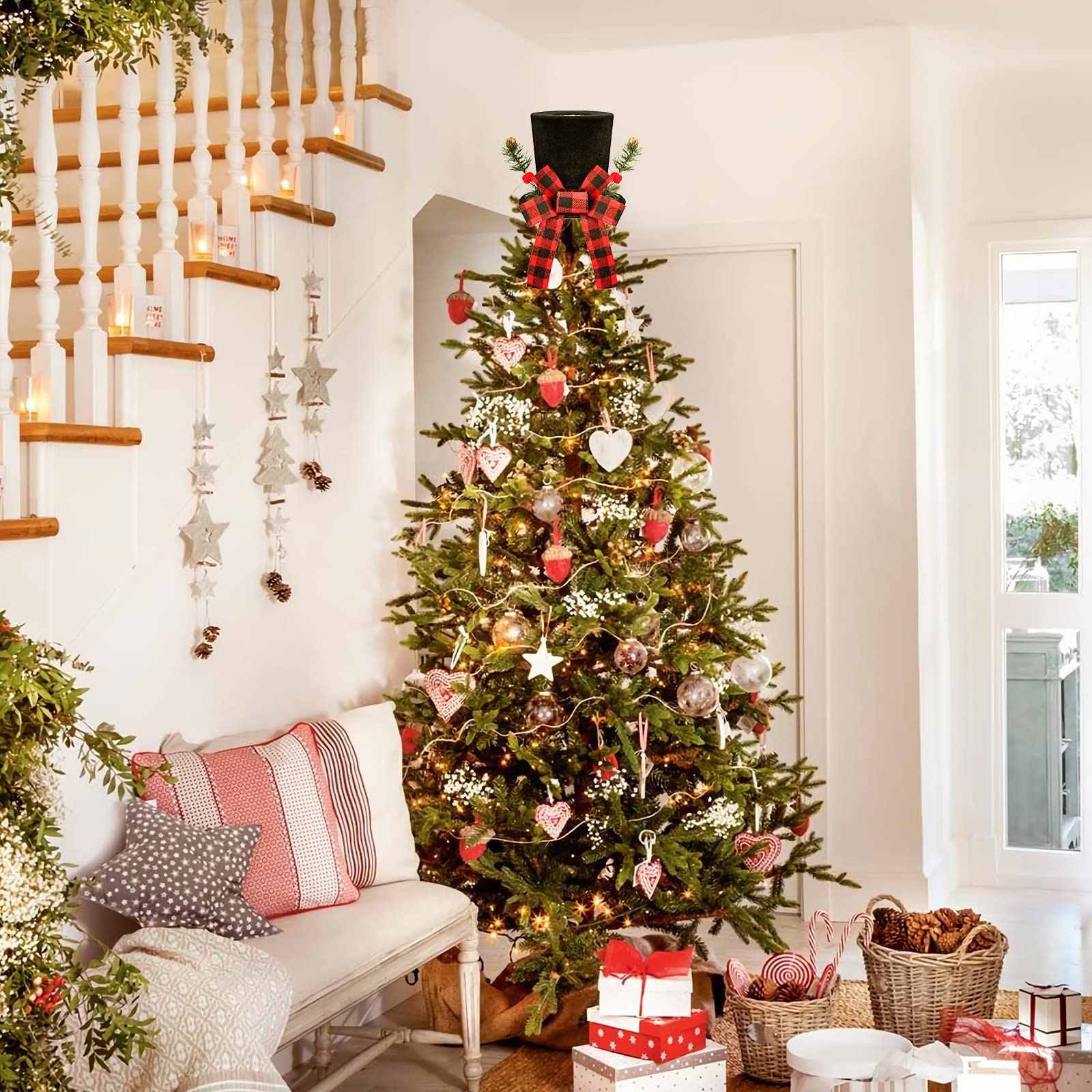 BLOOMWIN tree scale image of topper on medium tree demonstrating proper fit