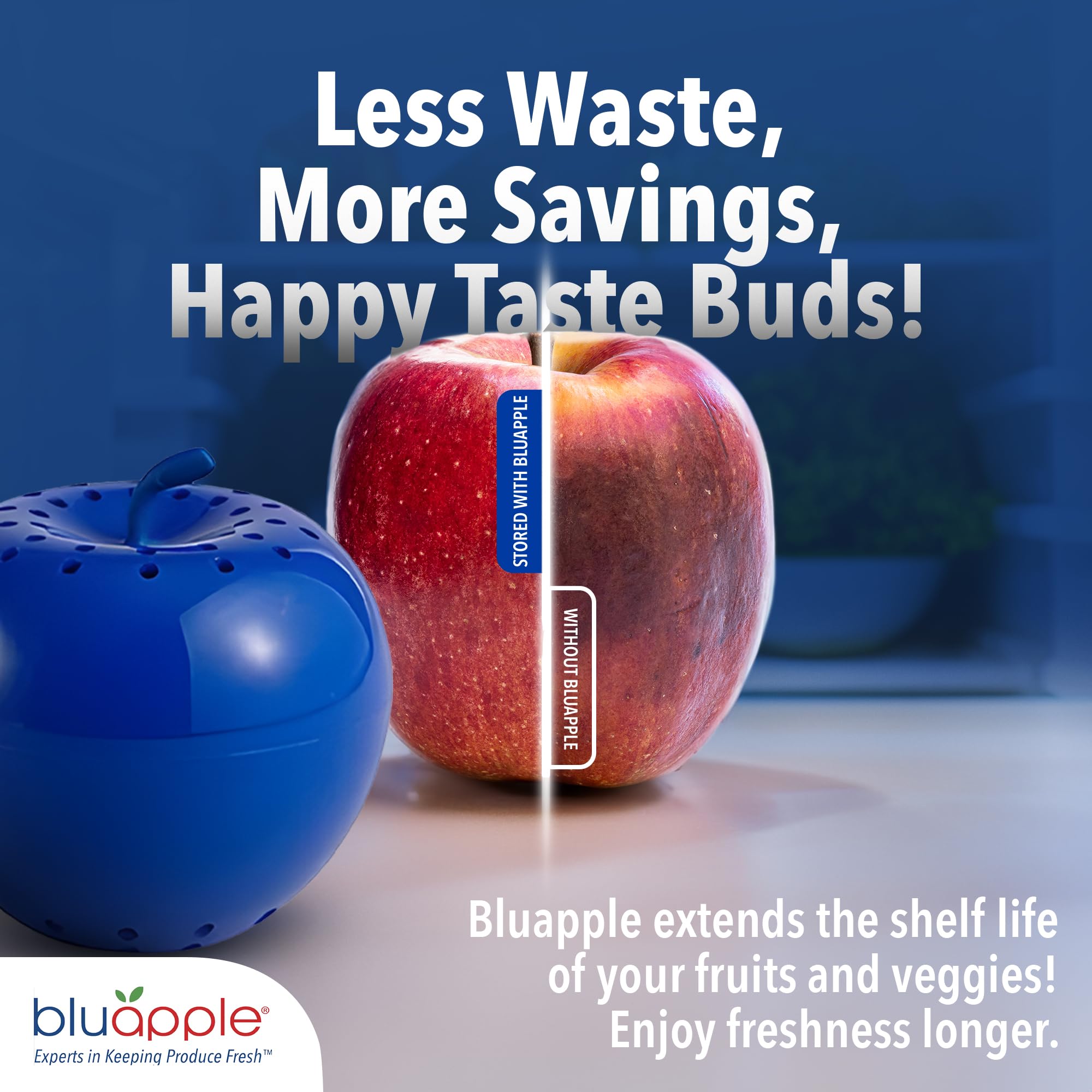 BluApple close-up of texture and labeling highlighting durable BPA-free benefit