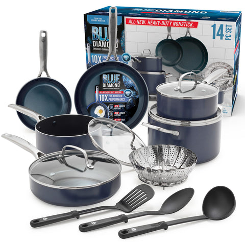 Blue Diamond front set overview showing all 14 pieces and quick-start convenience