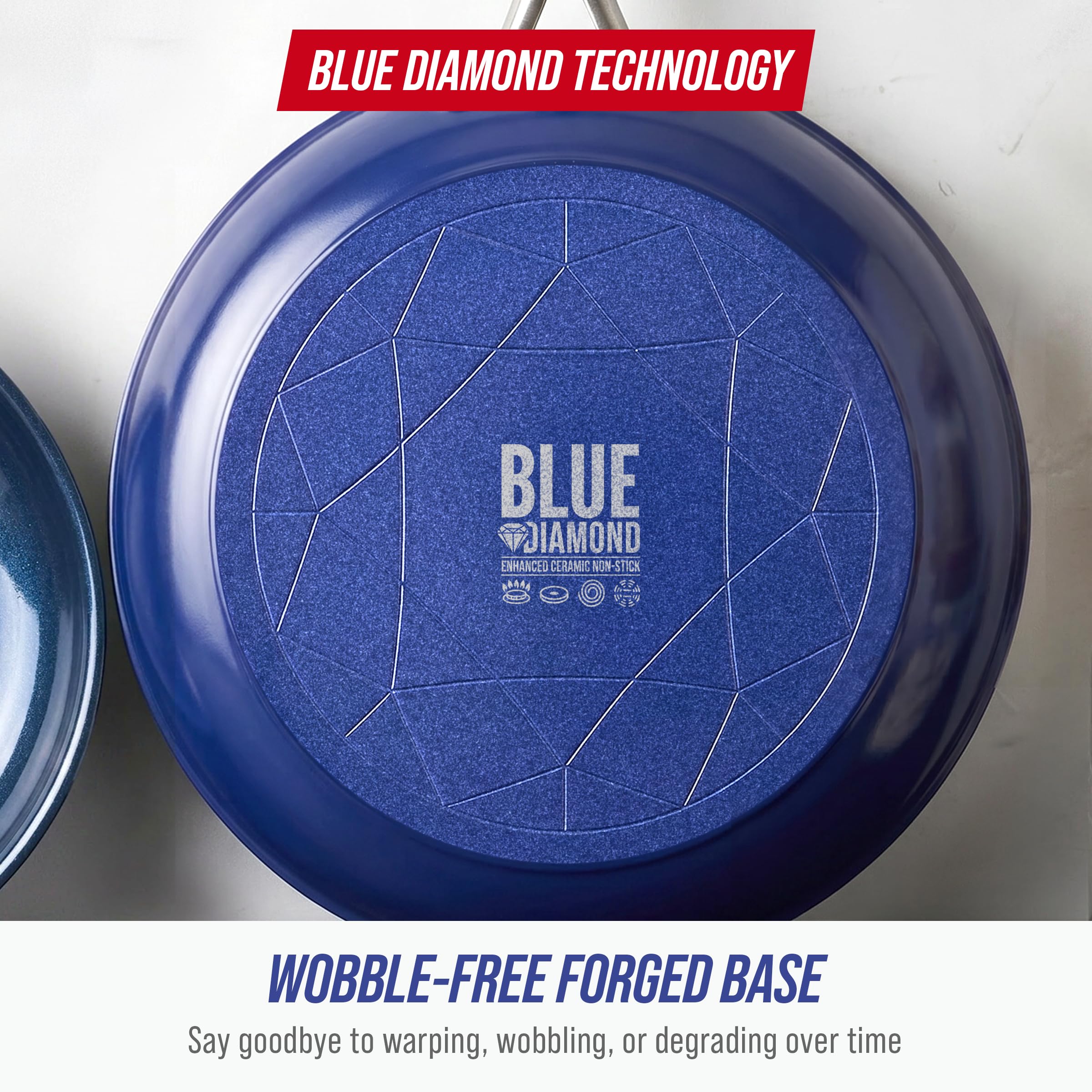 Blue Diamond pan inside oven to showcase oven-safe durability