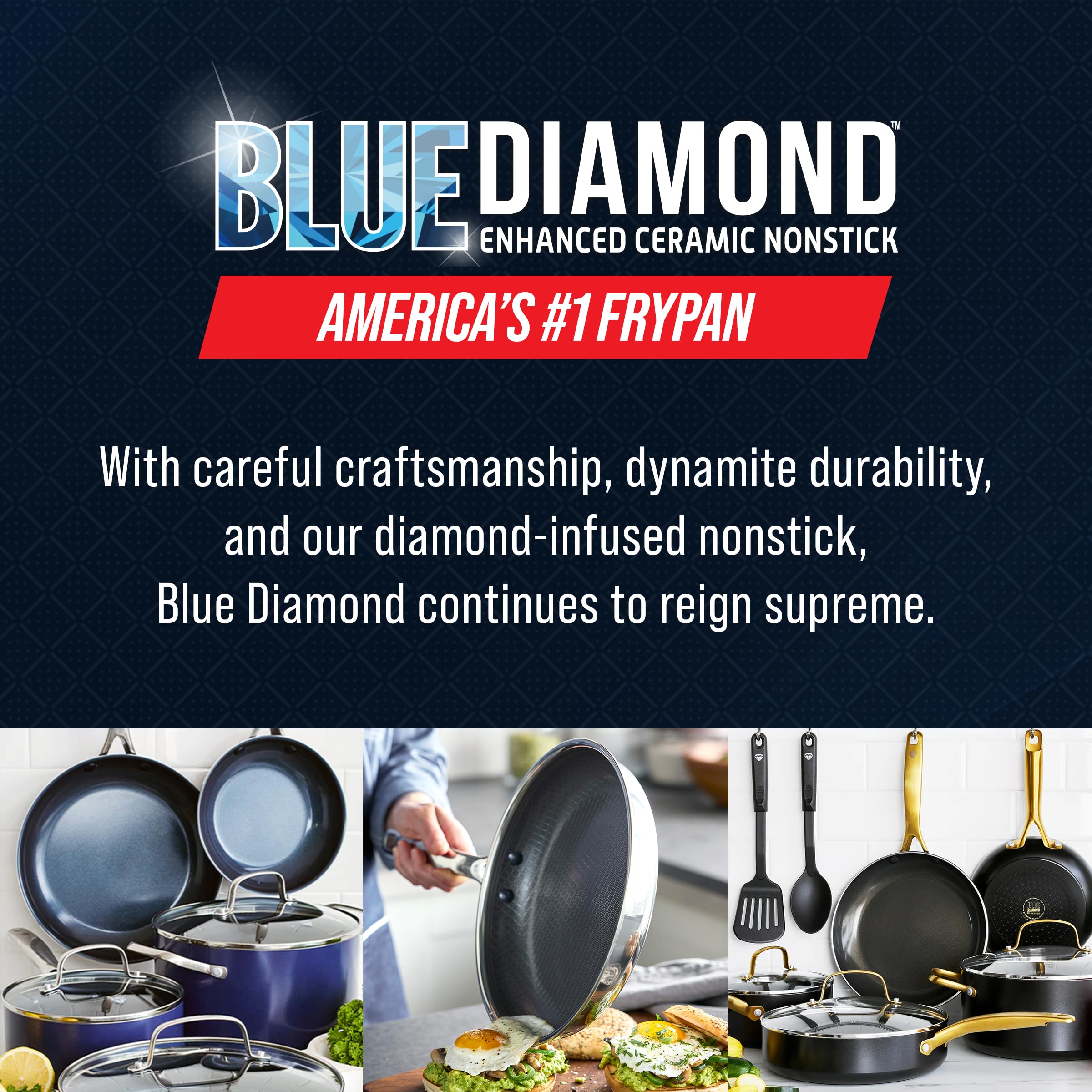 Blue Diamond wok loaded in dishwasher showing easy cleanup advantage