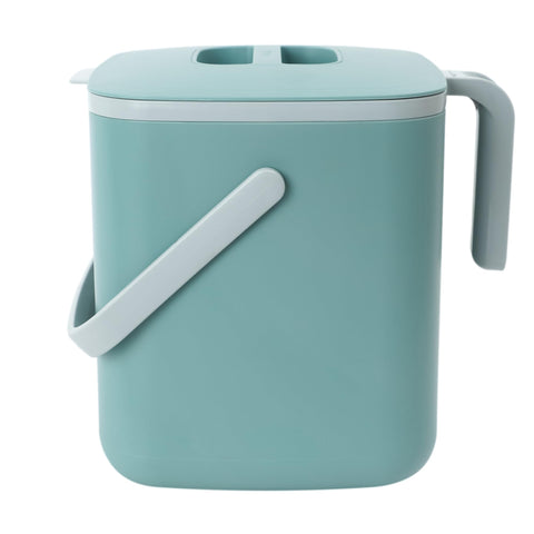 BLUE GINKGO front view of green compost bin showing compact design and tidy appearance