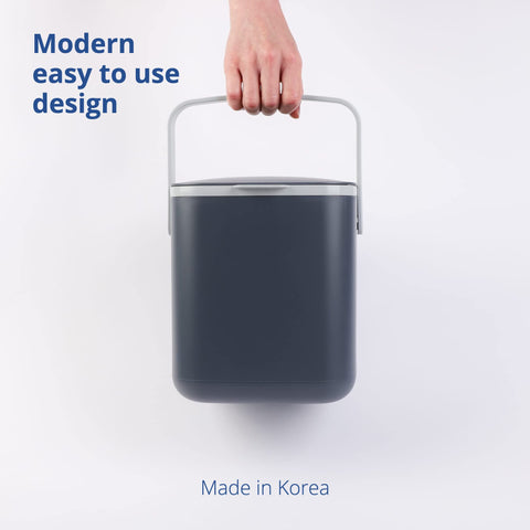 Blue Ginkgo placed under sink illustrating discreet storage and accessibility