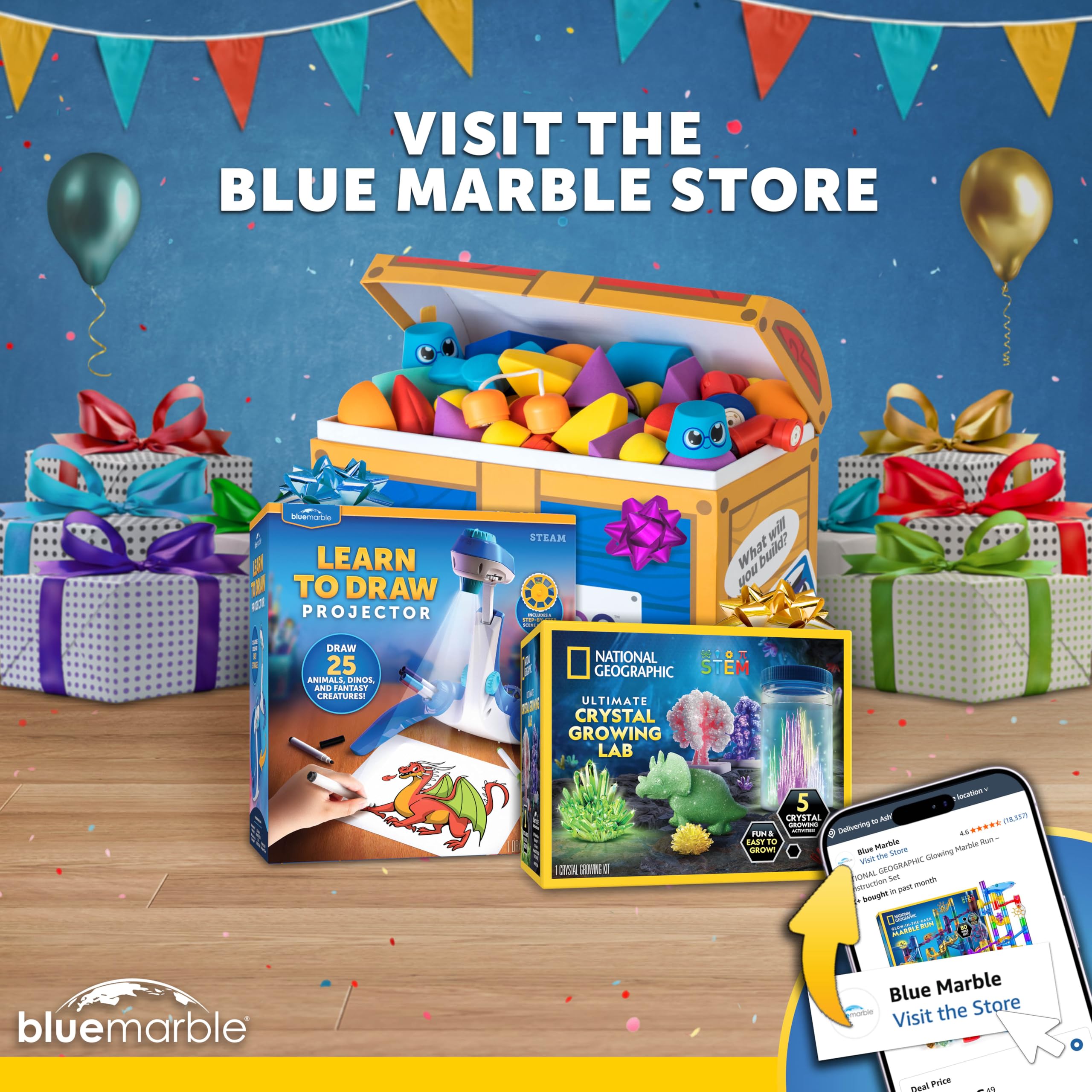 Blue Marble close-up charms and fastenings showing quality detail and durability