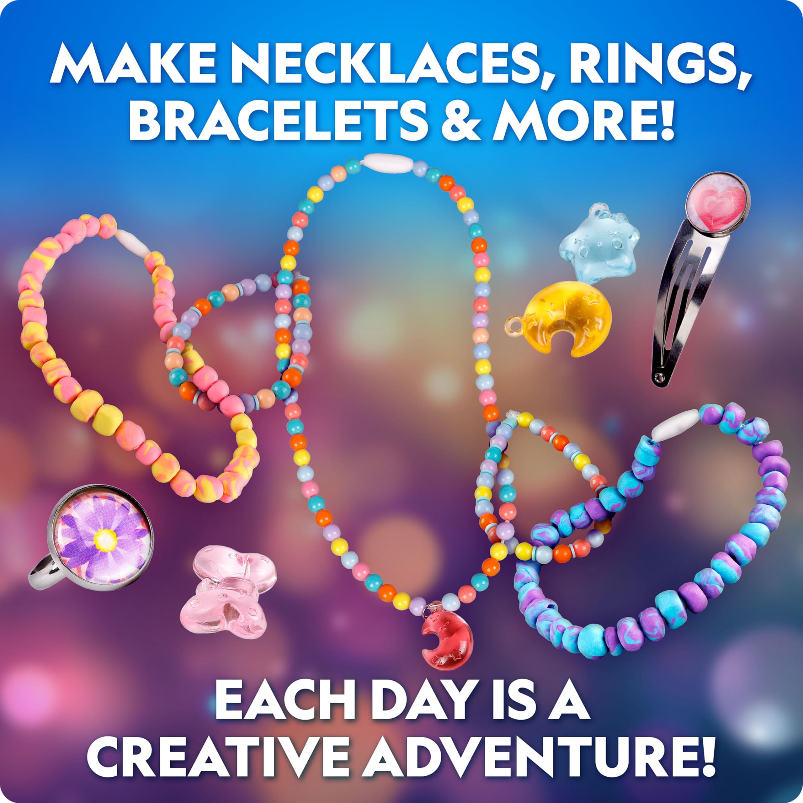 Blue Marble clay beads with sculpting tools showing custom bead-making benefits