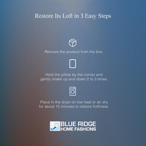 Blue Ridge Home Fashions pillow edge stitching detail showing durable construction