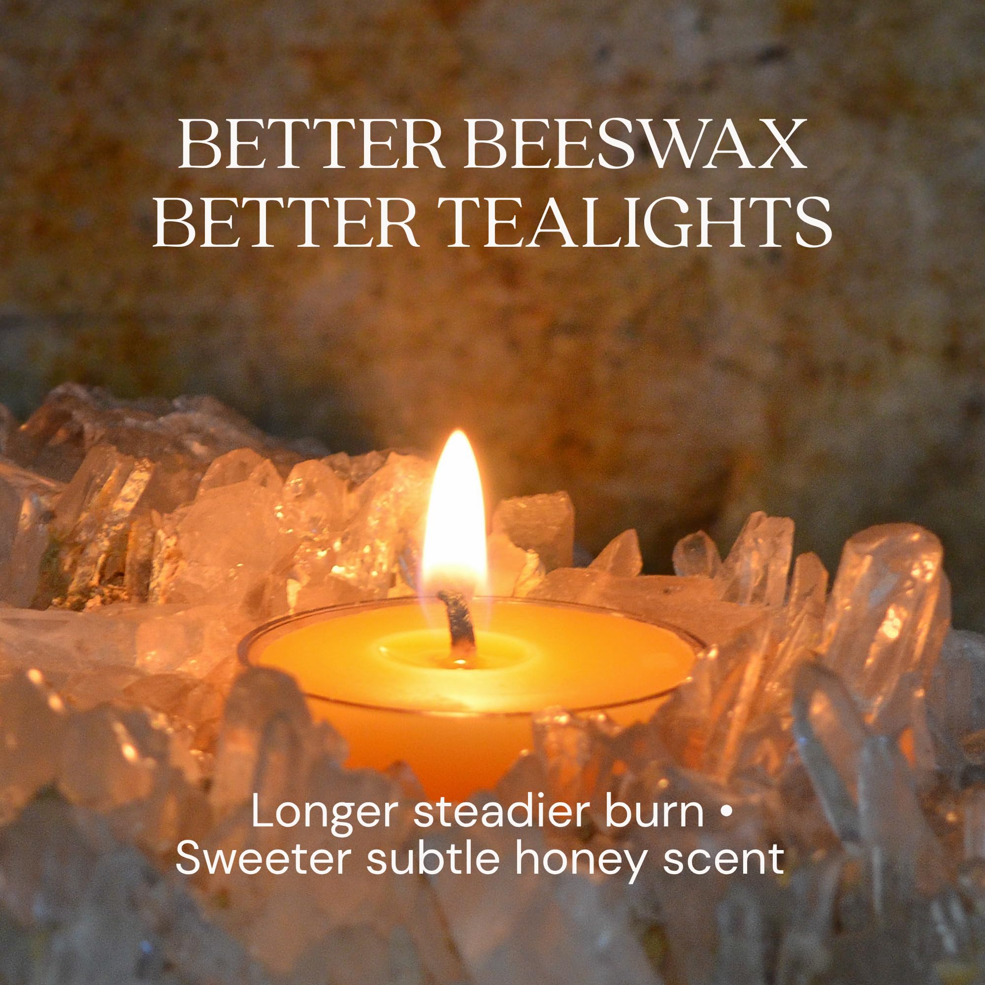 Bluecorn Beeswax side view of cotton wick assuring steady flame