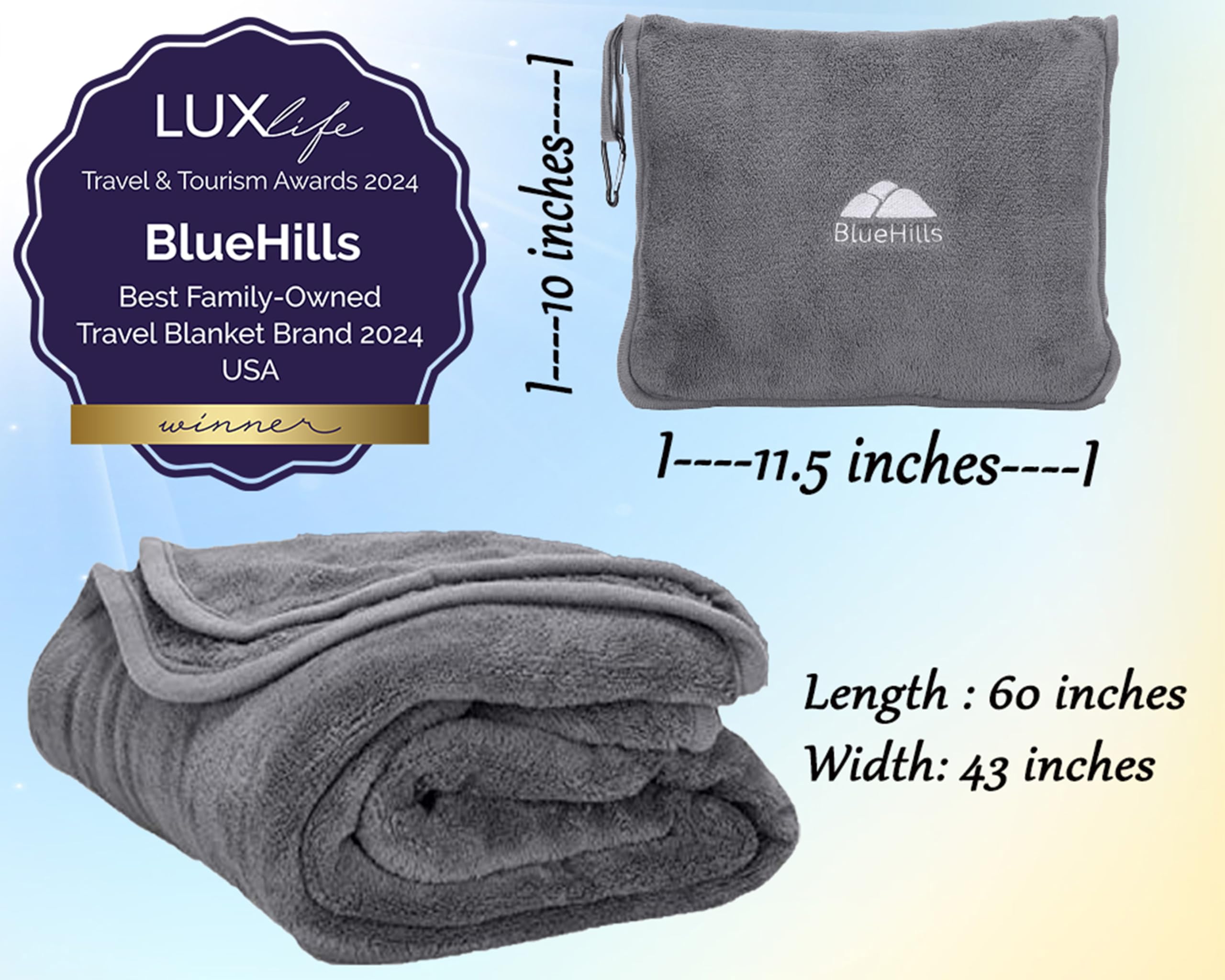 BlueHills pack clipped to backpack showing hands-free portability