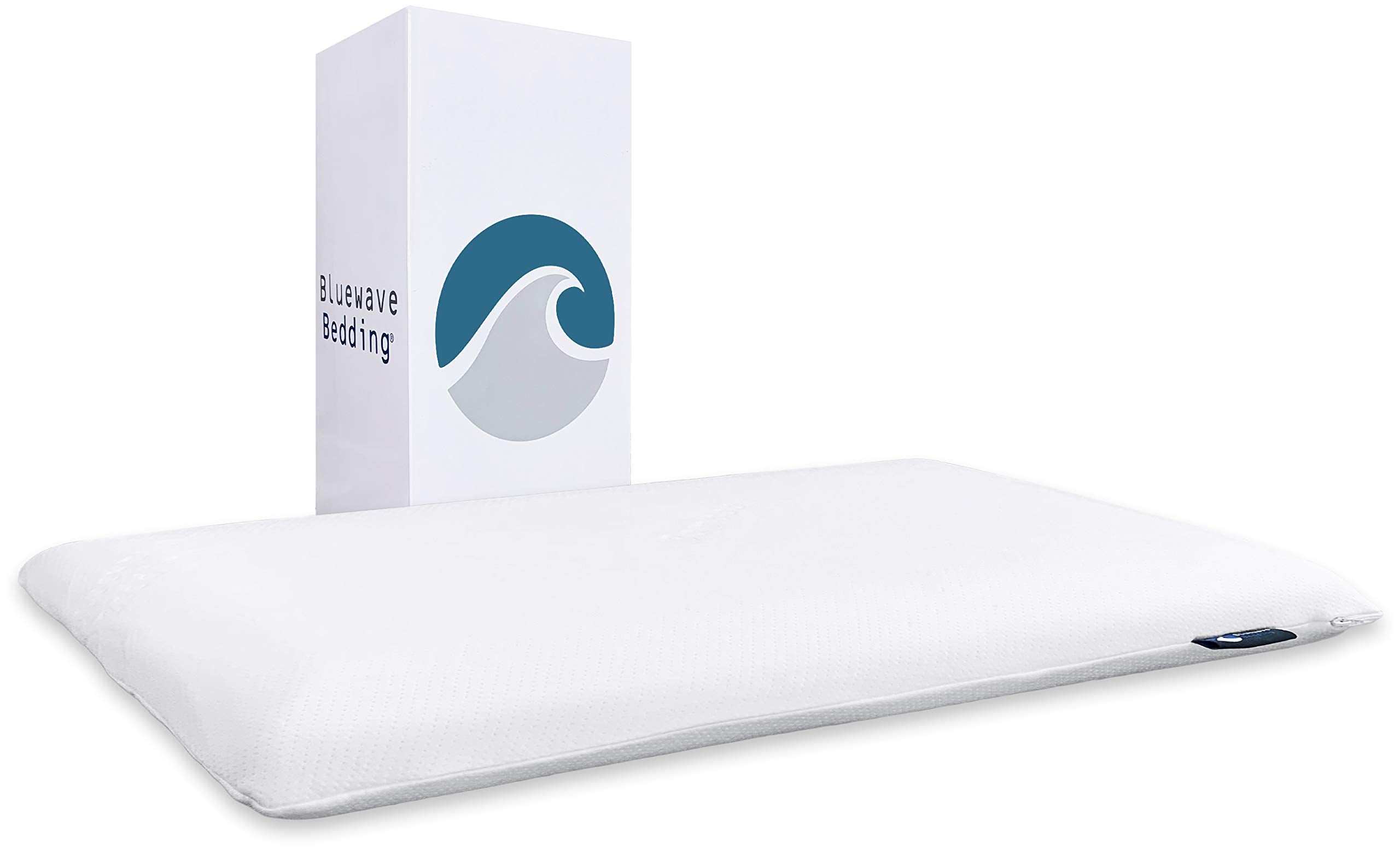 Bluewave Bedding front view showing king pillow and slim profile benefit