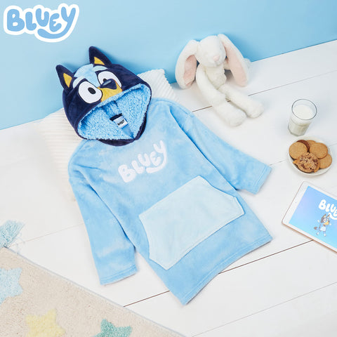 Bluey sherpa-lined hood close-up highlighting warmth and soft lining
