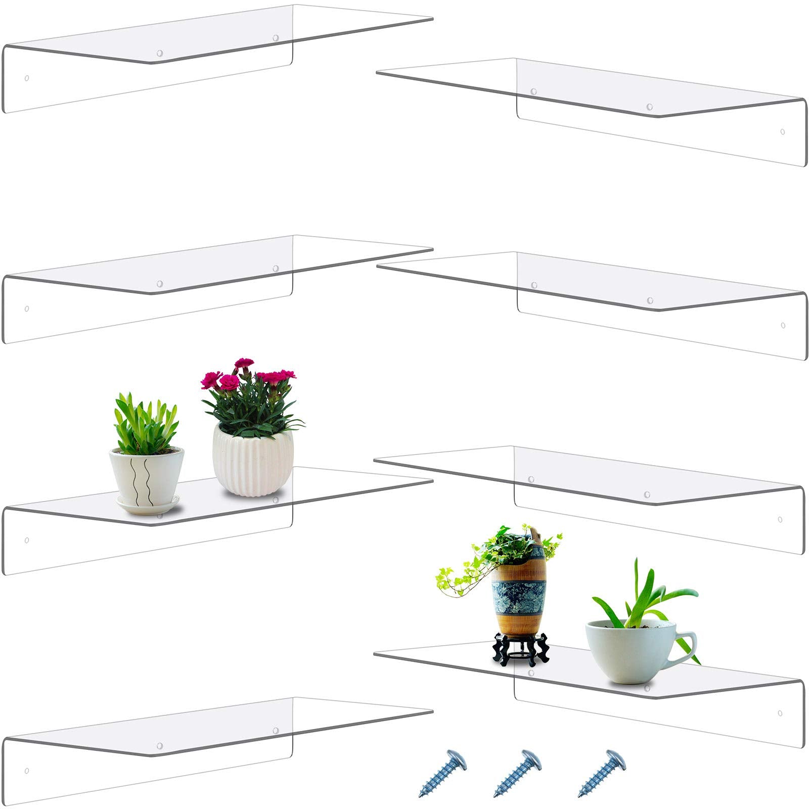 Blulu clear shelf front view showing neat floating display benefit