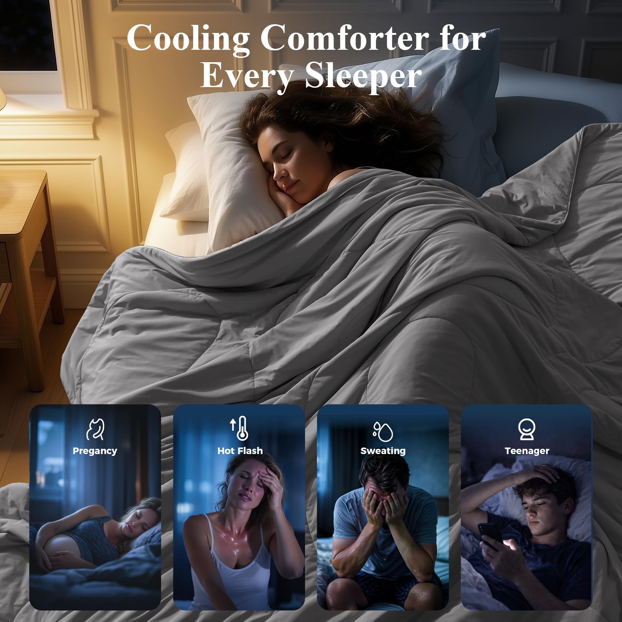 blunique comforter in RV bedroom setting showing travel-ready lightweight comfort benefit