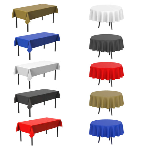 Bluetable draped over 6ft table showing fit and full edge coverage