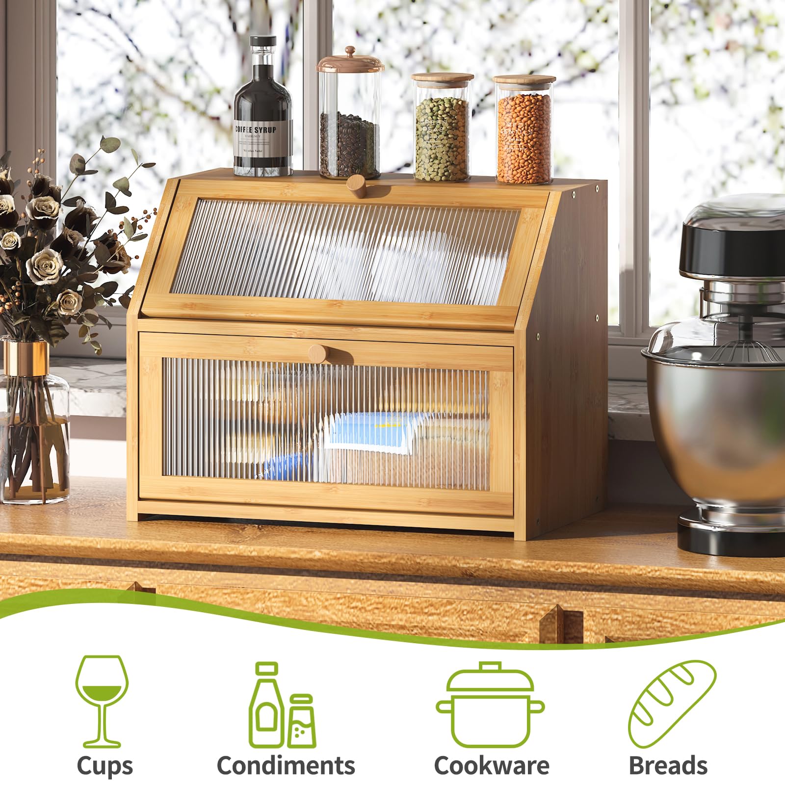 BMOSU magnetic lock and smooth handle for secure, effortless opening