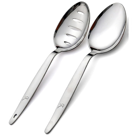 BNAZIND front view of regular and slotted spoons showing set versatility