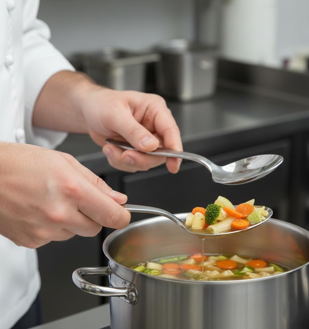 BNAZIND Kunz perforated spoon close-up draining liquids effectively