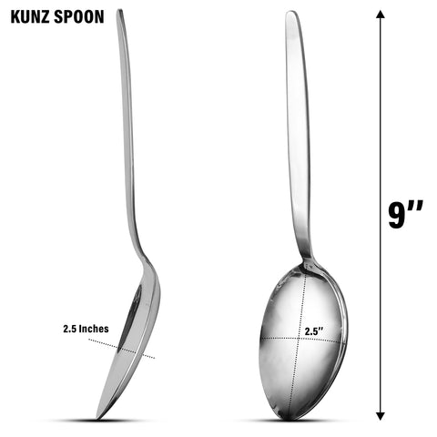BNAZIND Kunz spoon reflecting light to show smooth stainless surface
